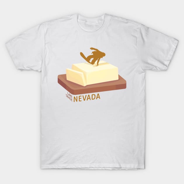 Snowboard Butter Carving | Lake Tahoe Nevada T-Shirt by KlehmInTime